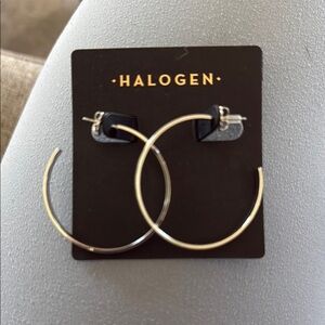 Halogen Sleek Silver Hoops
